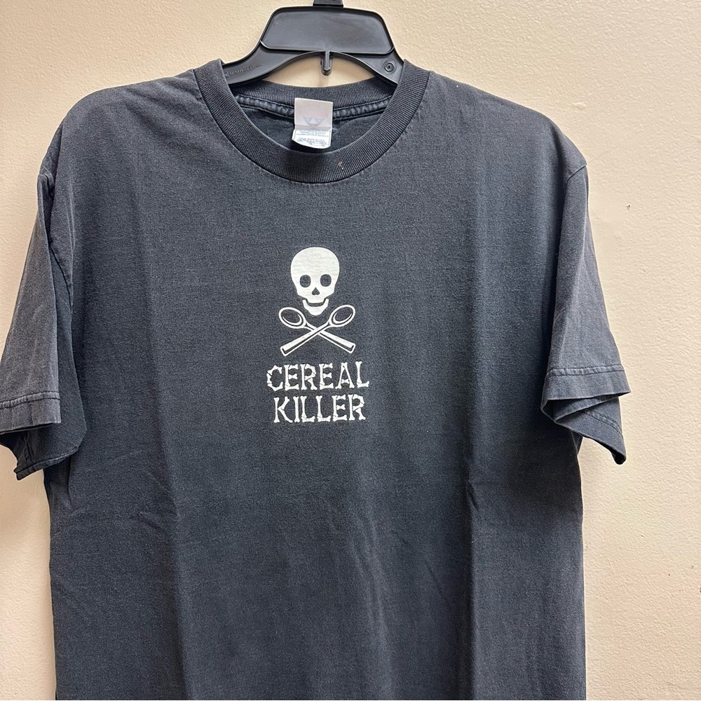 Vintage Y2K Alstyle Cereal Killer Humor T-shirt Size Large